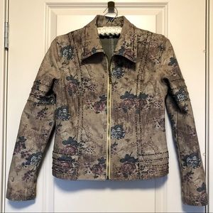 OUMEISAIER -SM-MD- Boho Stretchy Zip Up Spring/Fall Jacket says LG fits SM-MD